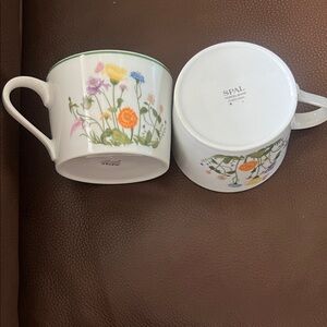 Porcelain White Floral Mug - Wildflower Pattern